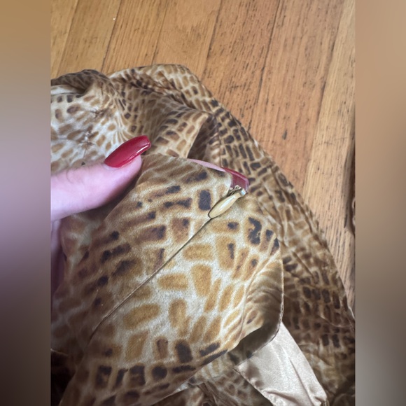 Y2K Vintage Donna Ricco Silk Snake Skin Print Halter Dress Sz M - Picture 4 of 9